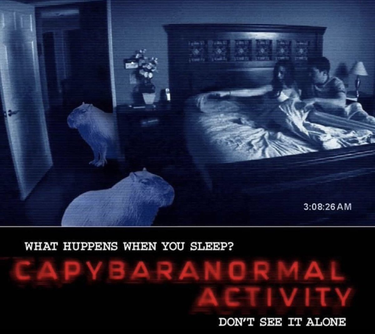 3:08 AM。彼らは静かに、しかし確実に近づいている…。🐾
#カピバラ #映画パロディ #シュール #ホラー #Capybara