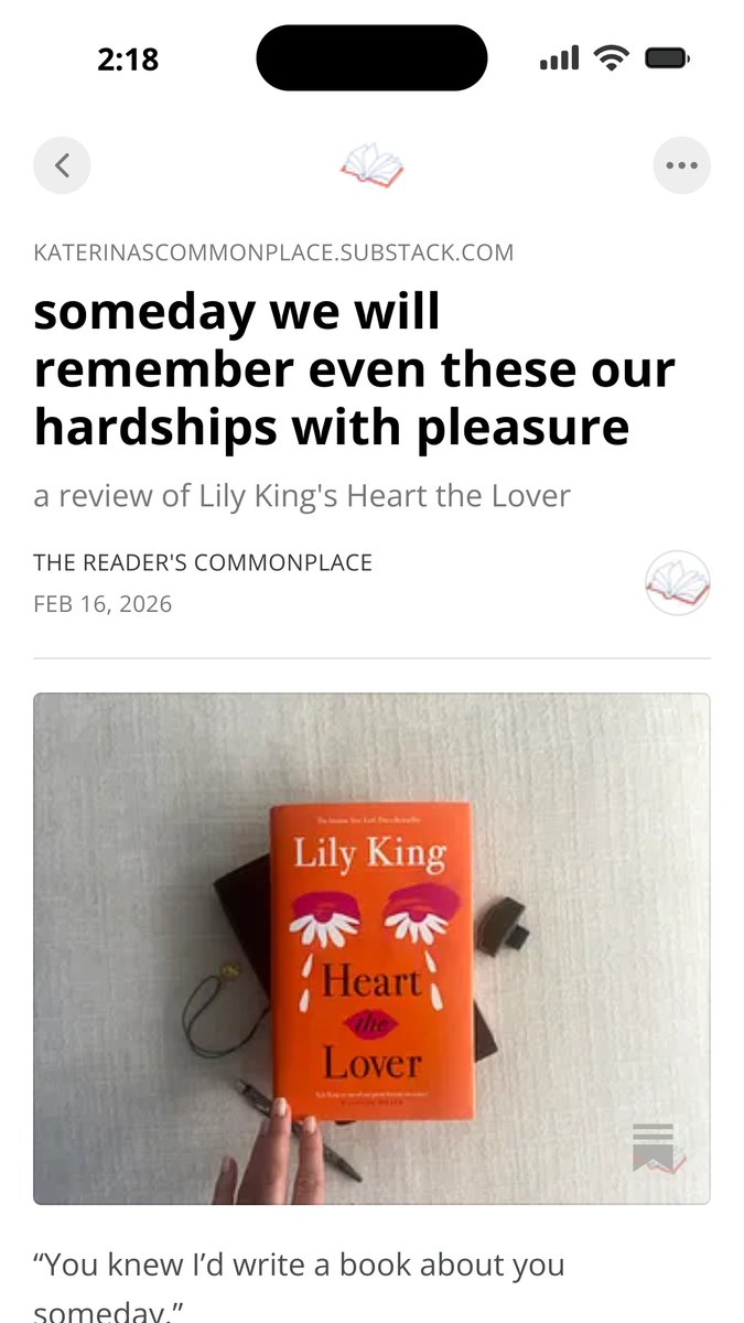 days after i read it, this book is still with me. so, i tried to put all my thoughts of it in this book review (spoiler free as much as i could) 

🔗katerinascommonplace.substack.com/p/someday-we-w…