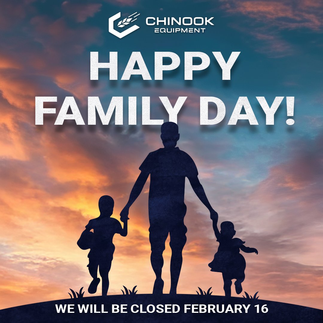 Happy Family Day! 🫂

All Chinook Equipment locations will be closed today, February 16th, so that our dedicated team members can enjoy the day with their families!

We look forward to welcome you back Tuesday for all of your equipment needs.