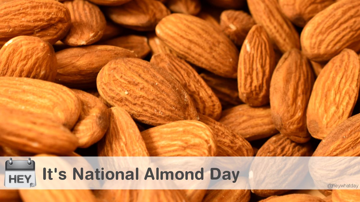 HeyWhatDay's tweet image. It's National Almond Day! 
#NationalAlmondDay #Almonds #AlmondDay