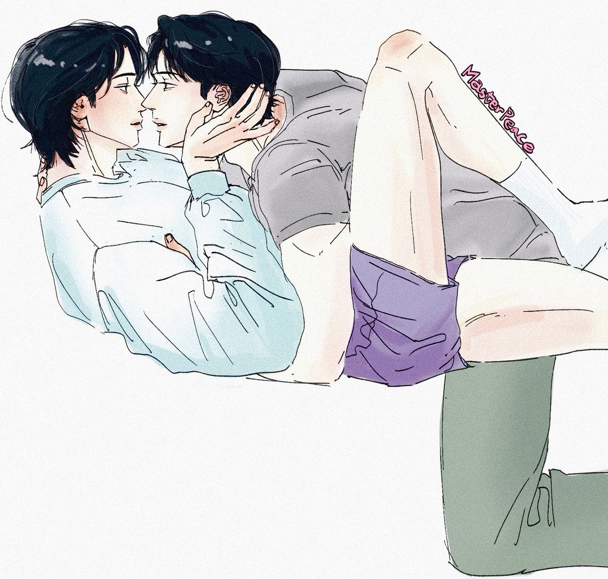 #주의평화 #MasterPeace #팬아트 #마주보기