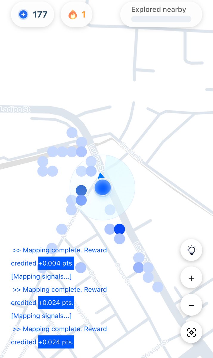 Am I the only one not earning points on <a href="/openmind_agi/">OpenMind</a> app even while I’m scanning new areas ? 

Been stuck at 177 points for weeks