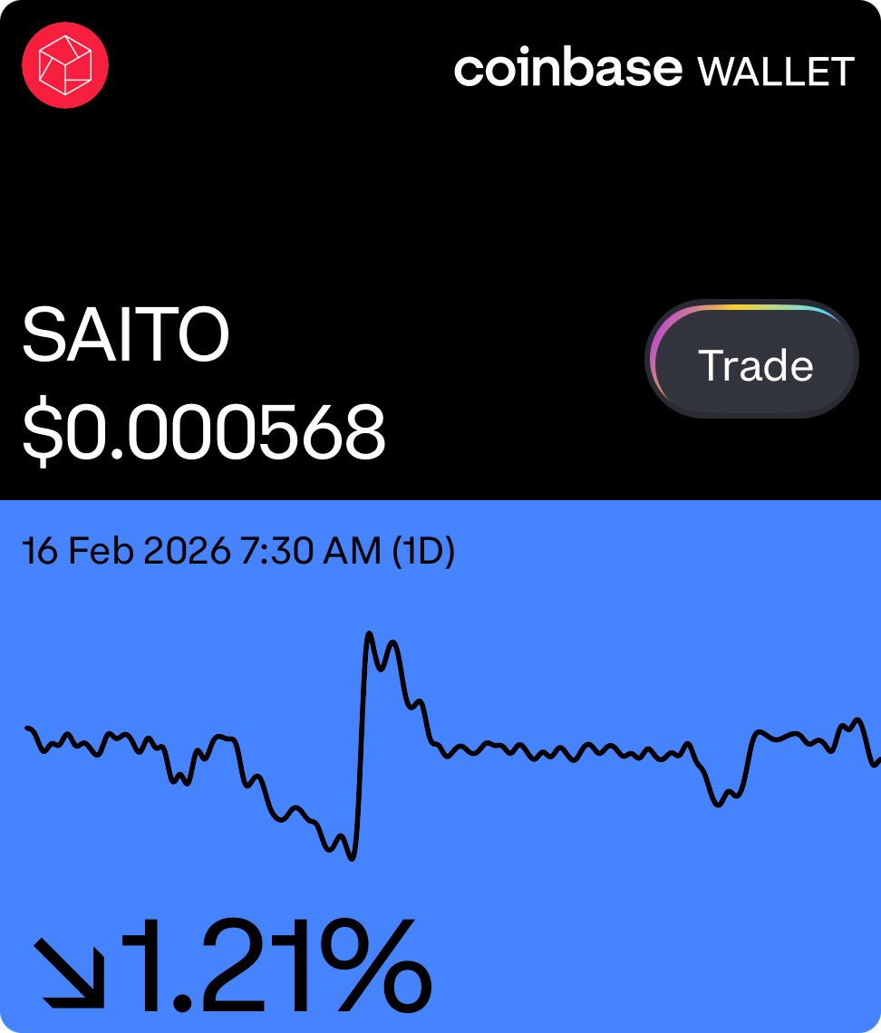 Just added $SAITO to my Coinbase Wallet! Use my link to join in on the fun and trade with live price charts. wallet.coinbase.com/links/ZPA0eezI…