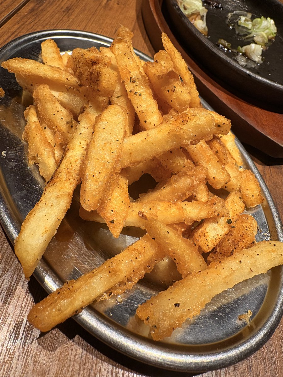 ついに初伝串！うまい！ ついでにポテトもうまい！