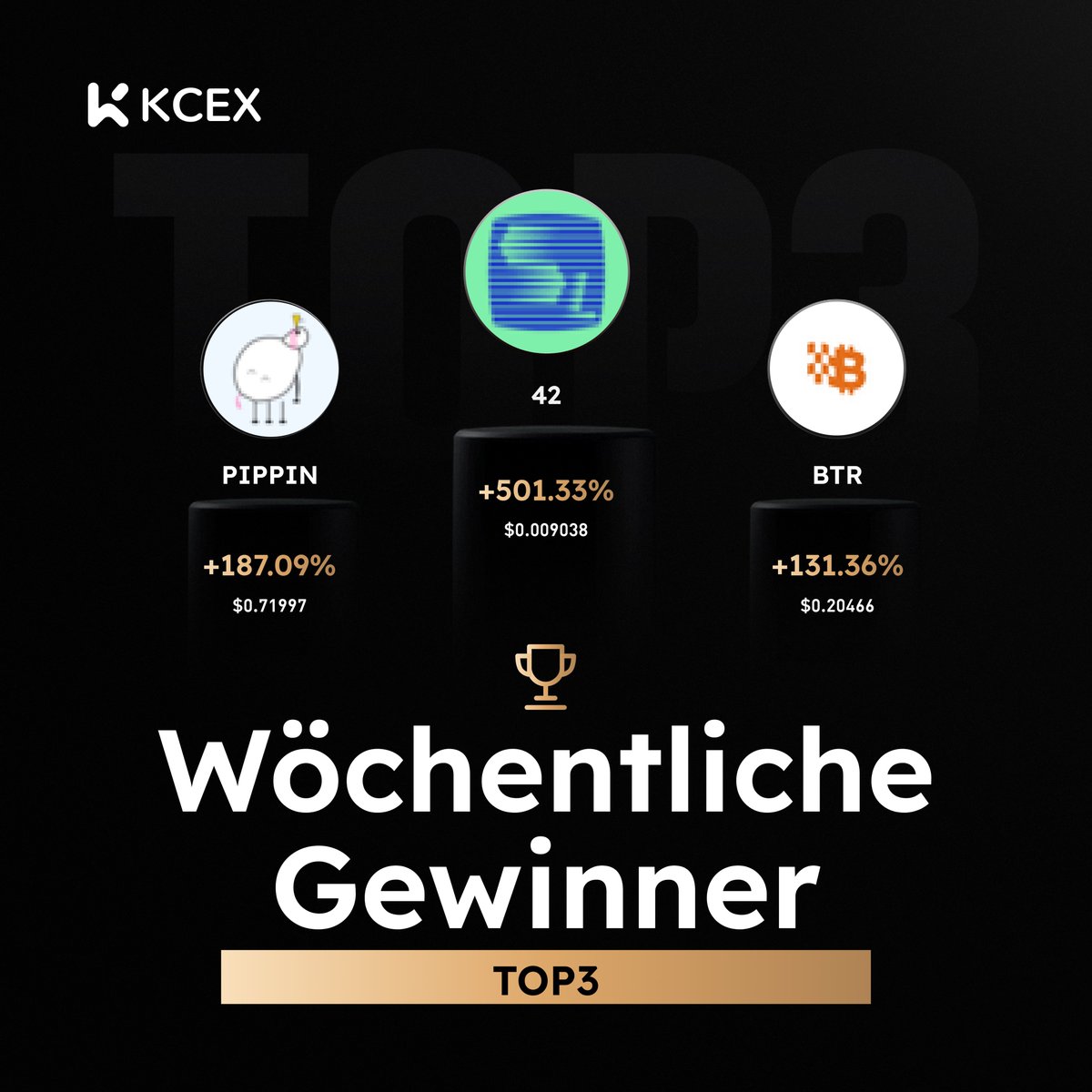 Top-Performer der letzten Woche auf #KCEX

🗓️ 9.–15. Februar
🥇 $42 +501,33%
🥈 $PIPPIN +187,09%
🥉 $BTR +131,36%

Entdecken Sie nahtlosen Krypto-Handel 👉 kcex.com