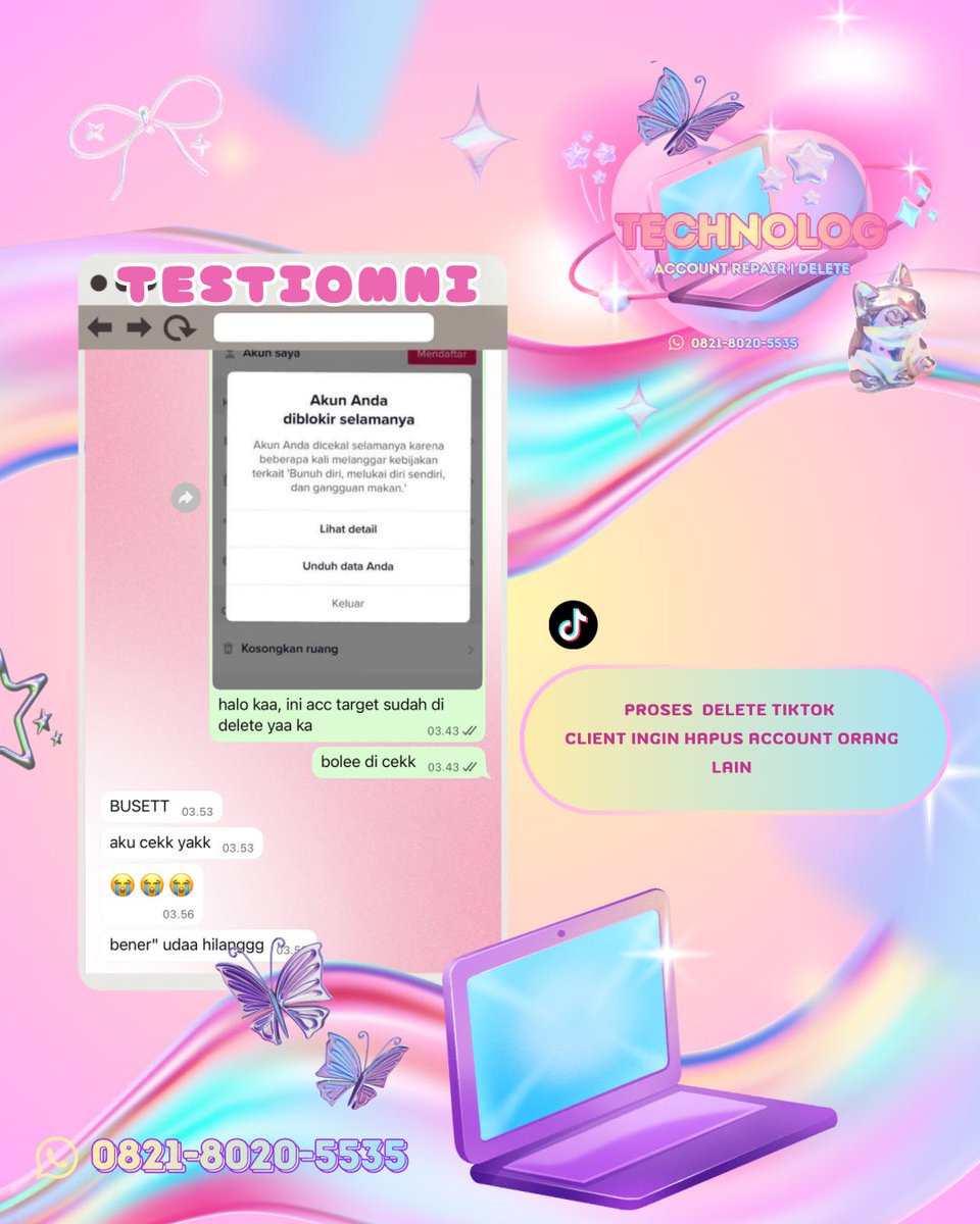 difficclt's tweet image. Bantuan Pemulihan Akun, Intagram, Facebook
Tik Tok, Twitter, T Lindkedin Whatsapp, Telegram ‼️

Akun terkunci/dihack/ditangguhkan⁉️

Atau 
Mau Jasa hack sosmed &amp;amp; sadap sosmed, hapus akun tanpa email/sandi/no hp❓

Trusted, Full Testi, Fast Respon🛍️
wa.me/6282180205535
