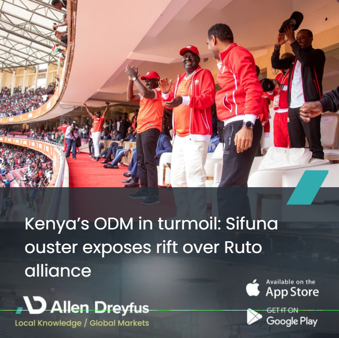 allendreyfus_'s tweet photo. Kenya’s opposition Orange Democratic Movement has plunged into fresh turmoil after the dramatic removal of Secretary-General Edwin Sifuna, deepening rifts over ties with President William Ruto - Wanderi Kamau

Read more: https://t.co/y2vLPskyoO

#Kenya #ODM  #KenyanPolitics https://t.co/4ZQ1caWwBR