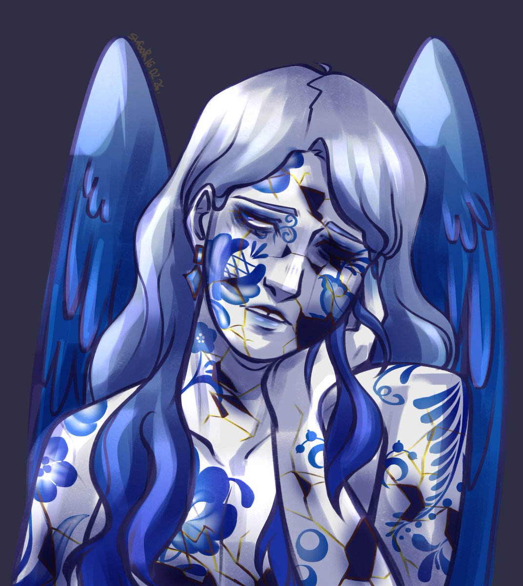 "broken soul"
(Sorry, I like to draw Apathy 😋
Hehe, it wasn't for nothing that I studied decorative and applied art painting in college)
#Ninah #ninahoc #noimnotahuman