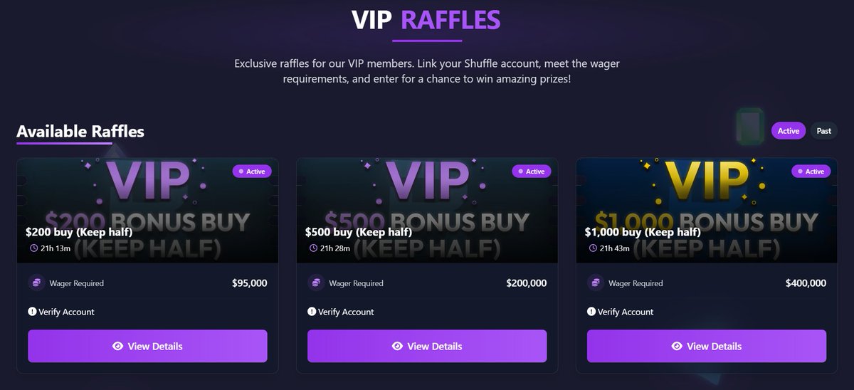 We've got $5,000 in VIP Raffles ending in less than 24 hours! 🎯

We're doing $5,000+ in Raffles every week for our wagerers!
Meet the requirements under code 'Benny' to participate this week!

More info:
benny.gg/vip-raffles

💰RT &amp; Reply with your Shuffle username! ($20)