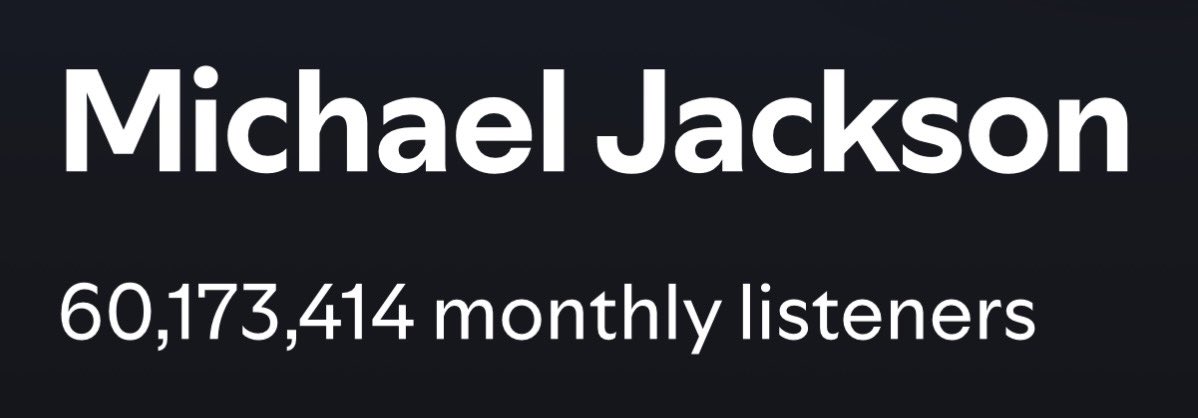 📈Michael Jackson surpasses 60 million listeners on Spotify ! (+206,534)