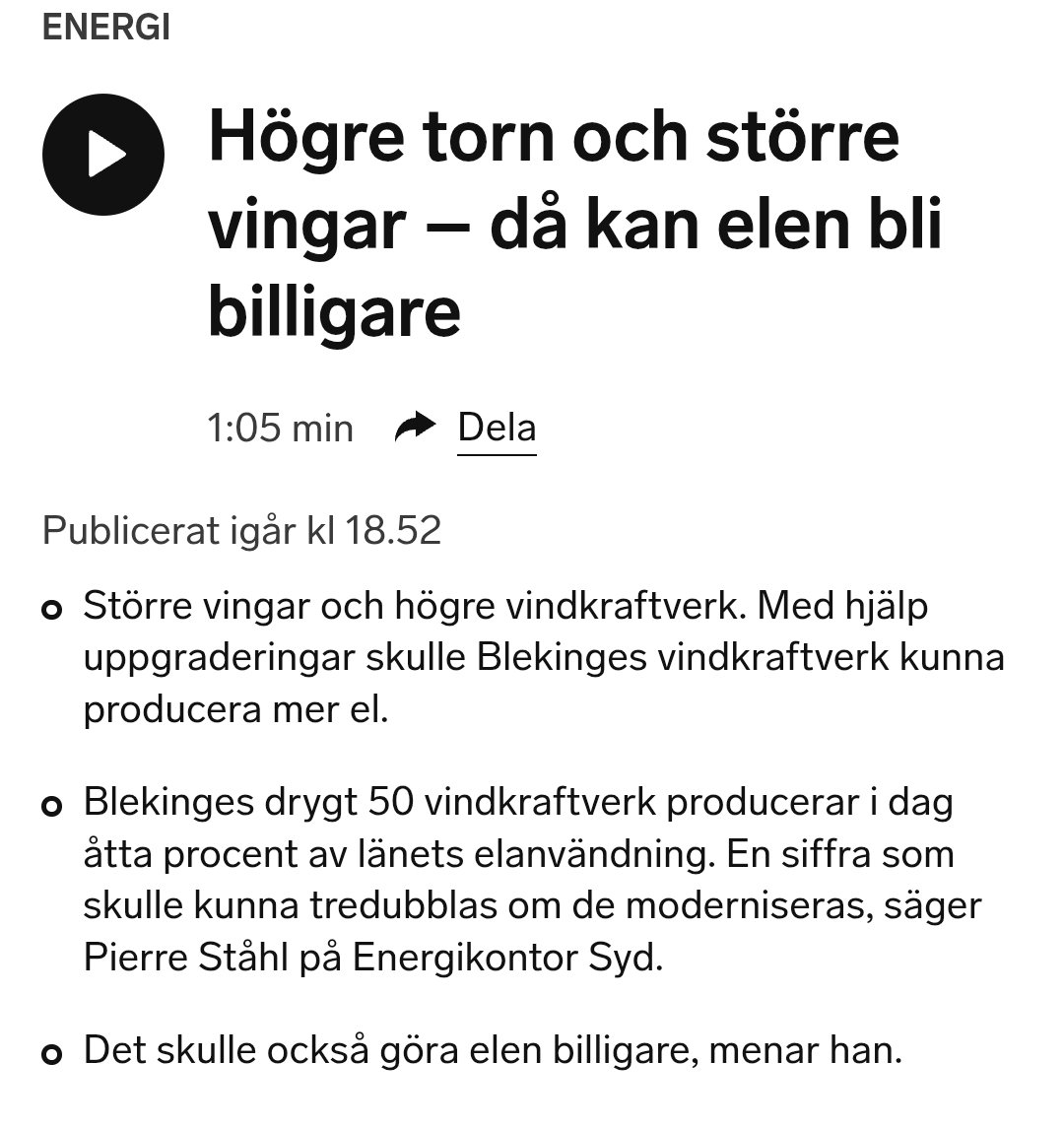 Påminner om många av de trognas förmodade politiska övertygelse, "inte riktig vindkraft som testats"....

Är det verkligen någon som klagar på elpriset från VK som konsument när det väl blåser ok? 🤔
