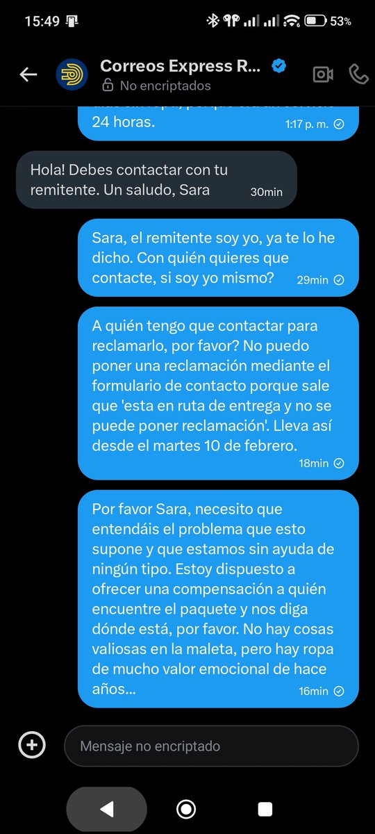 TroksBet's tweet photo. @Cex_responde Éste es el Nivel de Correos Express @policia @CorreosExpress @Cex_responde Solicitamos ayuda urgente, por favor. https://t.co/tzJHXii161