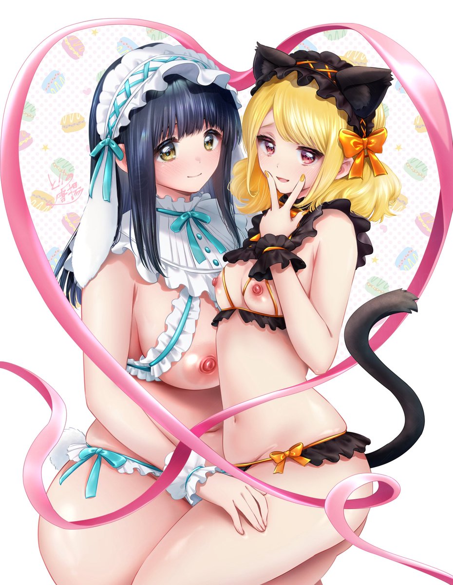 🐇 白兎 🎀 黒猫 🐈‍⬛

とらのあな様・単行本特典用に描いたイラストです
詳細出ましたらまた告知します〜! 