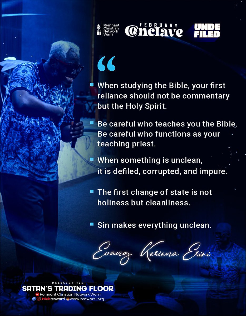 RcnWarri's tweet photo. Fuel your faith!
Catch this nugget from Day 2 of the conclave and let it sharpen your walk with God.
#FebruaryConclave
#Undefiled
#RcnWarri
#EvangKesienaEsiri https://t.co/hUEqjAxCwR