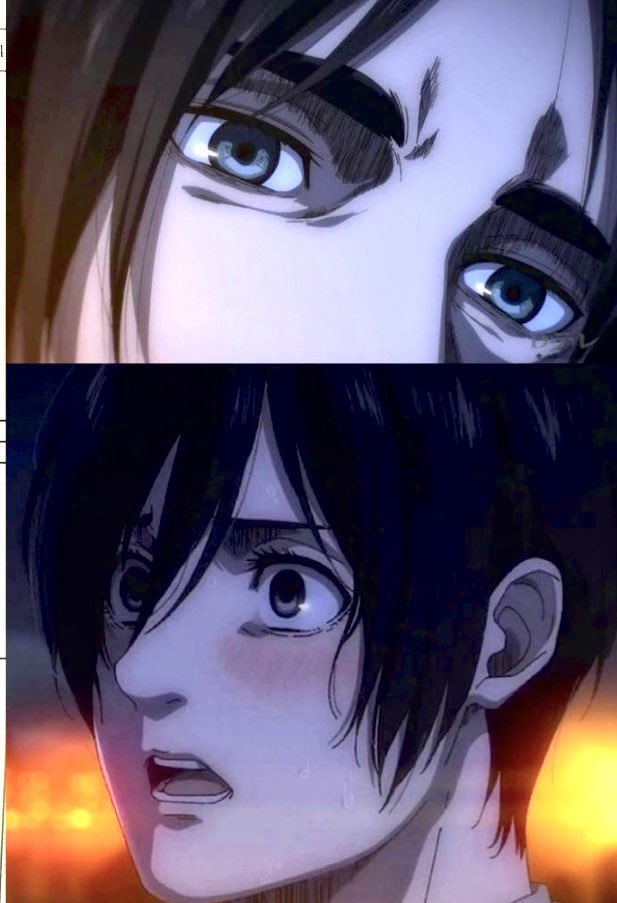 Narin43687773's tweet photo. "What am I to you?" 
Eren &amp; Mikasa  
 (The Dawn of Humanity)
#aot https://t.co/0x3dq7Wxx4