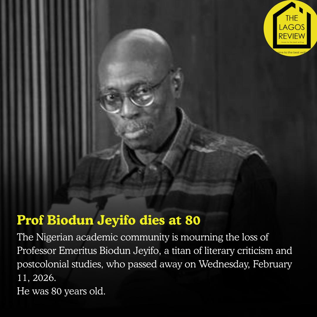 thelagosreview's tweet photo. Adieu BJ! 

Prof. Biodun Jeyifo - celebrated Nigerian literary critic, public intellectual, Marxist thinker &amp; pioneer leader of ASUU - has died at age 80. 

His work reshaped African literary scholarship &amp; his mentorship spanned continents. 

@tonikan11 

https://t.co/LkfNbGheYT https://t.co/AtIPUGY4f2