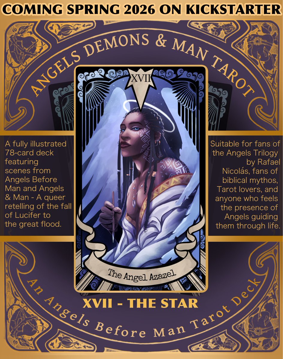 ABMtarot's tweet photo. Lover, husband, rest your weary head…   

You’ve fallen from grace and have felt so shunned, but Azazel reminds you that hope and love is abundant still even after great sorrow.  When Azazel appears, allow him to pull you into his gentle embrace — https://t.co/gU4iGtscd8