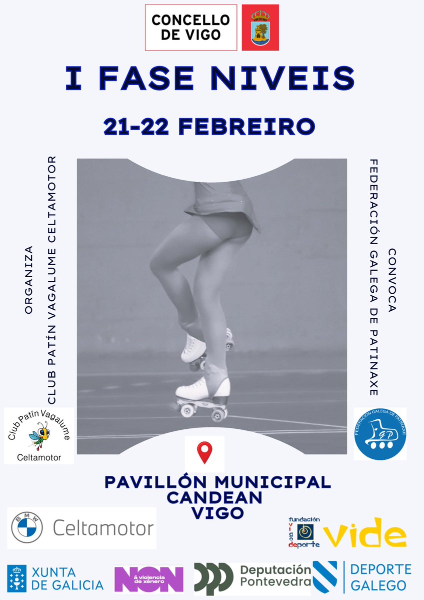 #patinaxeartistica 🛼
Vigo acollerá esta fin de semana a I Fase de Niveis Libre 1 a 8 de Pontevedra – Ourense (Sede 2).

🔗info: fgpatinaxe.gal/vigo-acollera-…

#eupatino #fgp #noticias #deportegalego