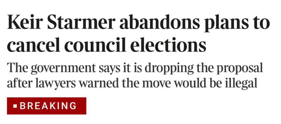 This, his latest U-turn was never necessary if Starmer (and the Tories don’t forget) had a democratic bone in his body.

But realising that Reform’s judicial review would win he has caved.

Good.