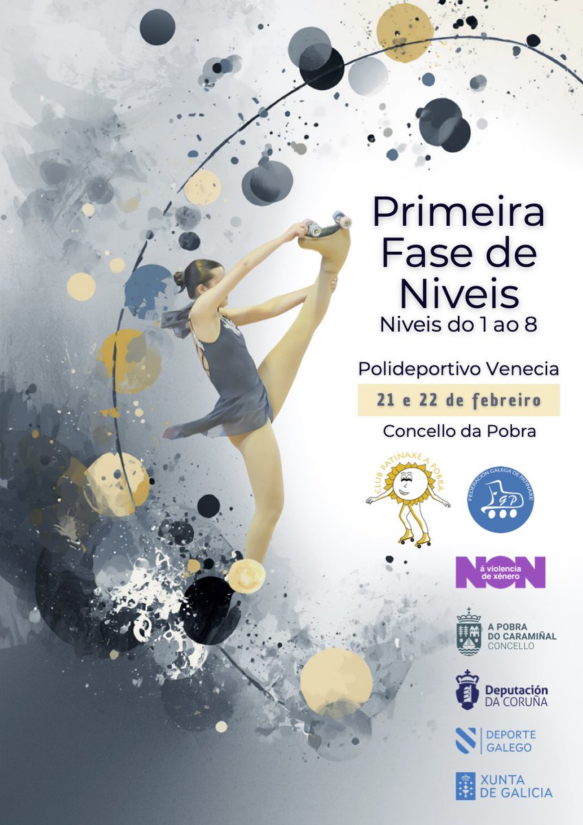 #patinaxeartistica 🛼
A I Fase de Niveis Libre 1 a 8 de A Coruña – Lugo (Sede 1) terá lugar esta fin de semana en A Pobra.

🔗info: fgpatinaxe.gal/a-i-fase-de-ni…

#eupatino #fgp #noticias #deportegalego