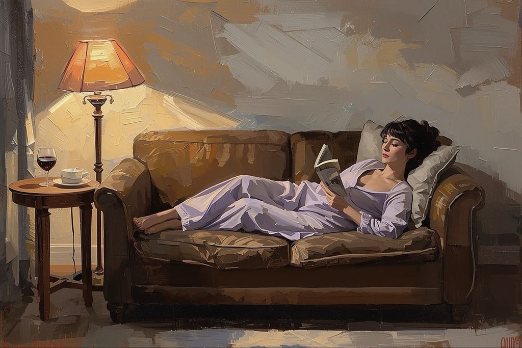 e_q_77's tweet image. "كانت تقرأ، لا لتعرف أكثر..بل لتشعر أقل"