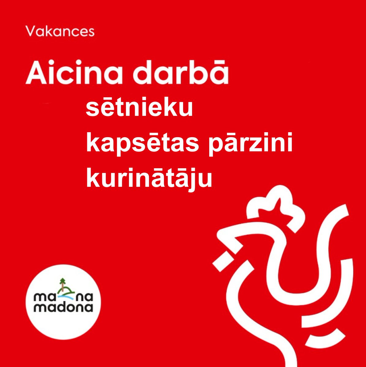 Aicina darbā:
Sētnieku - 1 slodze, mēnešalga 780 EUR;
Kapsētas pārzini – 1 slodze, mēnešalga 866 EUR;
Kurinātāju – 0,5 slodze, mēnešalga 390 EUR.
Informācija pa tālruni 29461212. Pieteikšanās līdz 27.02.2026, sūtot pieteikumu cesvaine@madona.lv vai klātienē Pils ielā 1A, Cesvainē