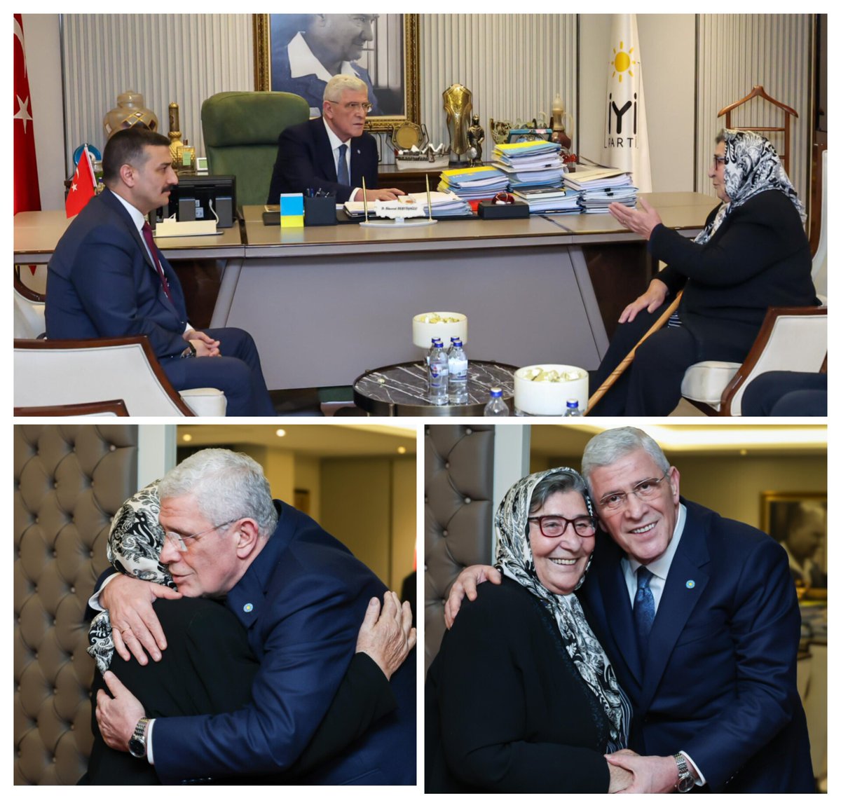 Şehit Anaları Dernek Başkanı
Pakize Ana
İYİ Parti Genel Merkezinde Müsavat Dervişoğlu'nu ziyaret etti.

Müsavat Dervişoğlu:

"Aziz şehidimizin emaneti, kıymetli Pakize Annemizi Genel Merkezimizde misafir etmekten büyük bir onur duyduk."