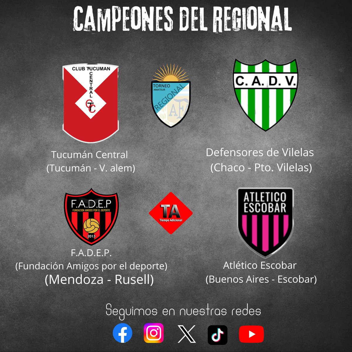 🏆Campeones 🏆

Los cuatros (4) ascendido al Federal A para el siguiente certamen.

#Regional #AscensoAlFederalA #TiempoAdicional
