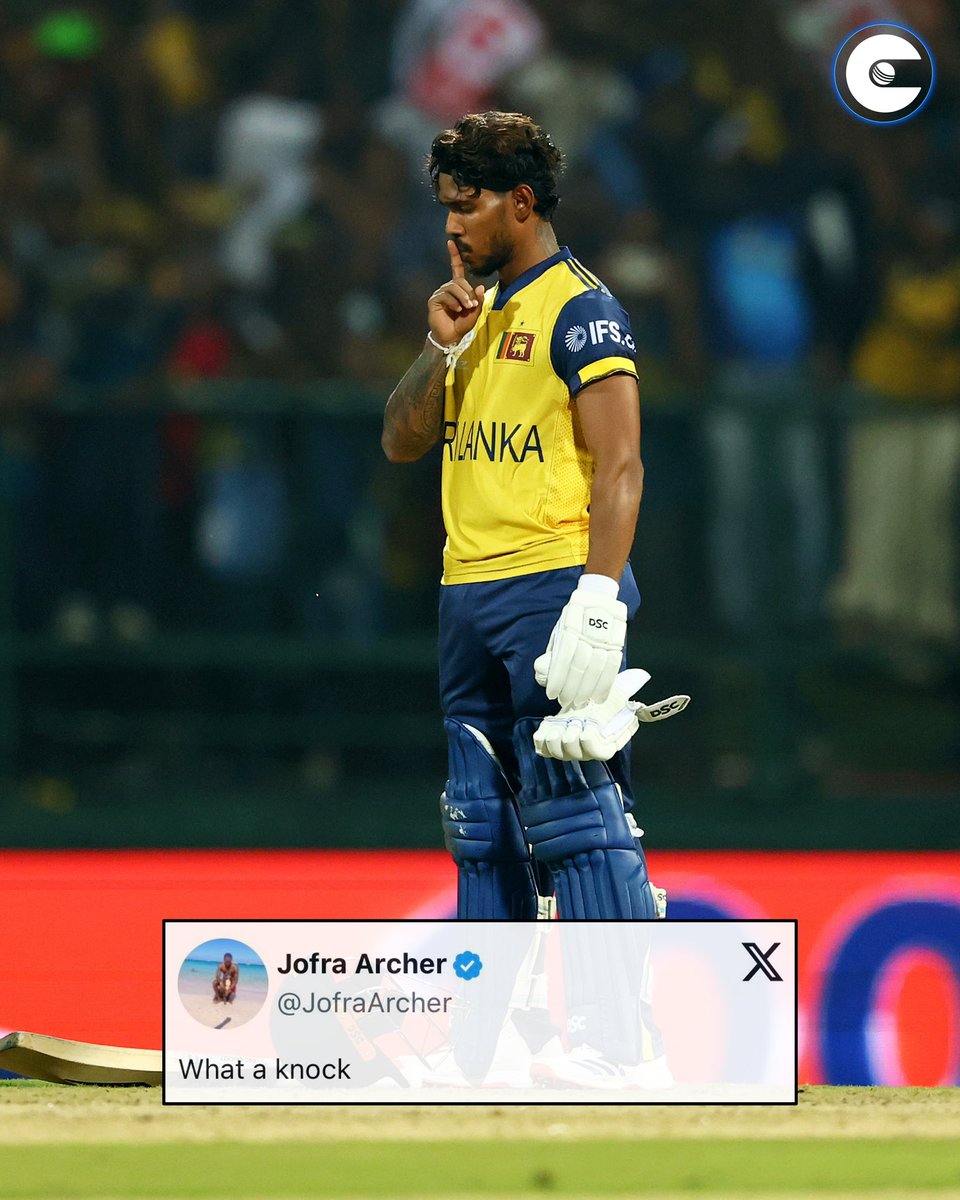 circleofcricket's tweet photo. Right, @JofraArcher 🫡

#T20WorldCup #SLvAUS #PathumNissanka https://t.co/rL7YLQgX1N