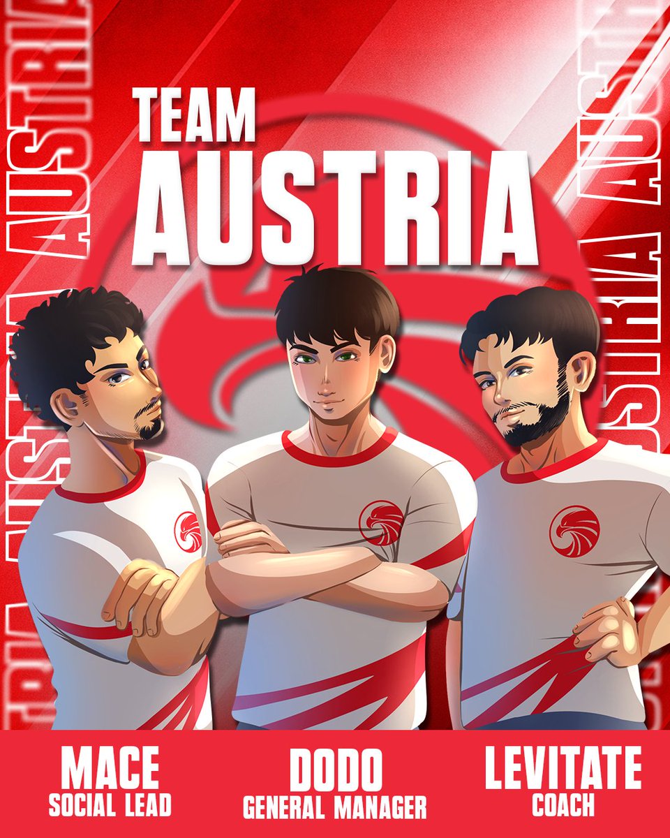 TeamAustriaOW's tweet photo. The wait us over. After 7 long years, we return to the Overwatch World Cup stage!

We present ...

The Official 2026 Team Austria Committee!  🇦🇹🦅

General Manager: @diggadodo
Head Coach: @Levitateeeeee
Social Lead: @c9int500 https://t.co/rI55Ad5lck