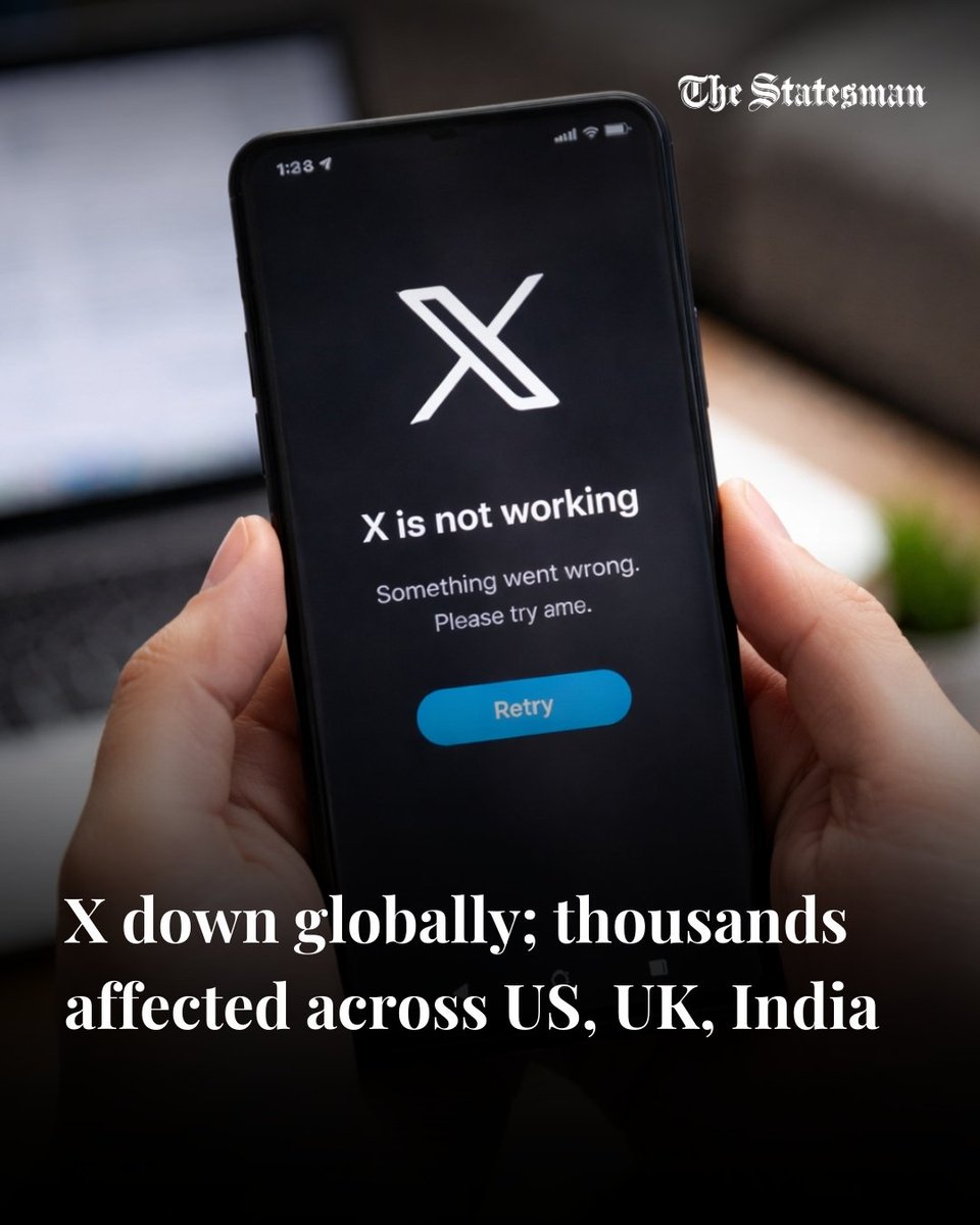 TheStatesmanLtd's tweet image. Social media platform X, formerly known as Twitter, was down for thousands of users globally on Monday. Users were unable to load pages and access core features, including posts, comments, For You, and Lists.

Read More: thestatesman.com/india/x-down-g…

#Xdown #TechnicalGlitch #X
