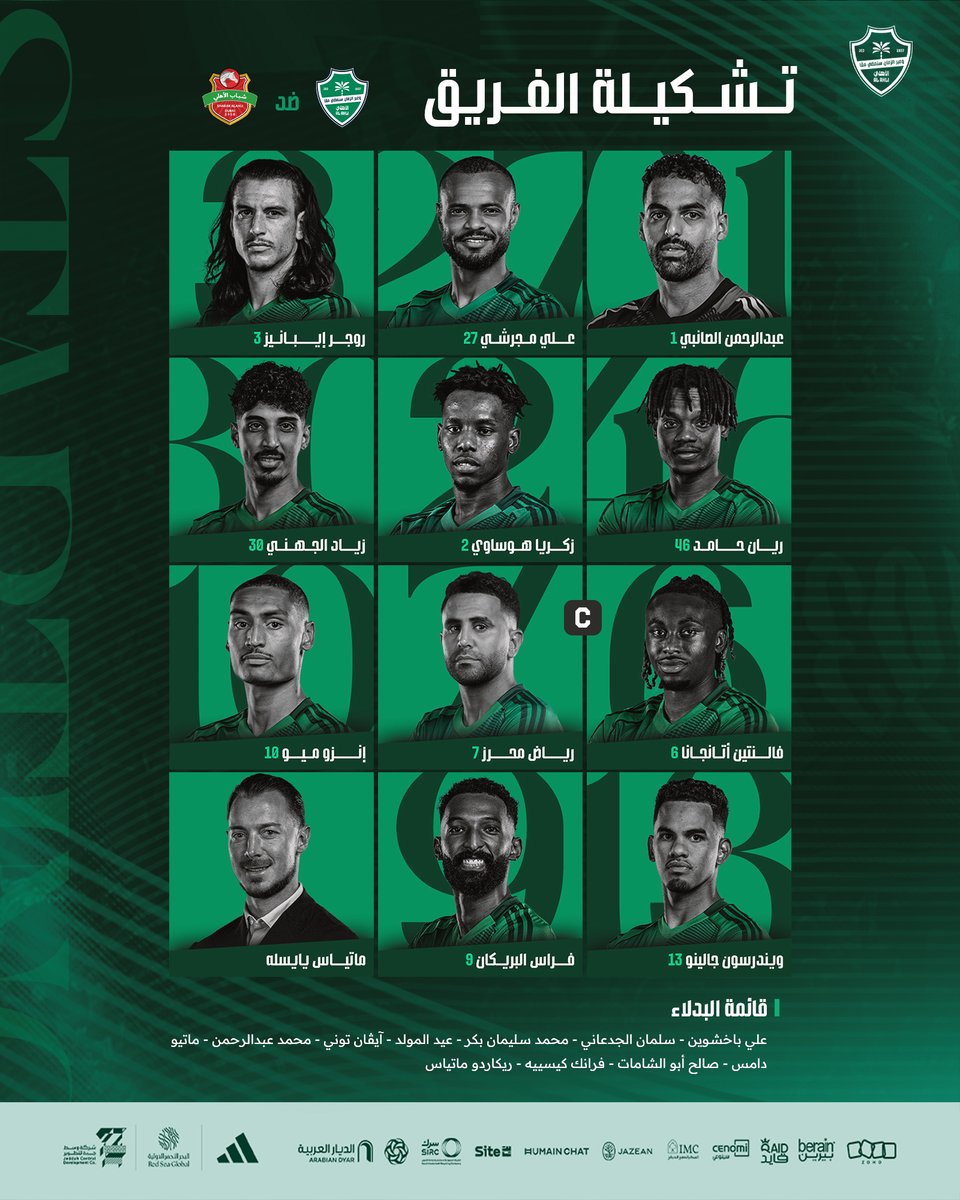 قائمة أبطال القارة لمباراة الليلة 📋

#الأهلي_شباب_الأهلي #دوري_أبطال_آسيا_للنخبة