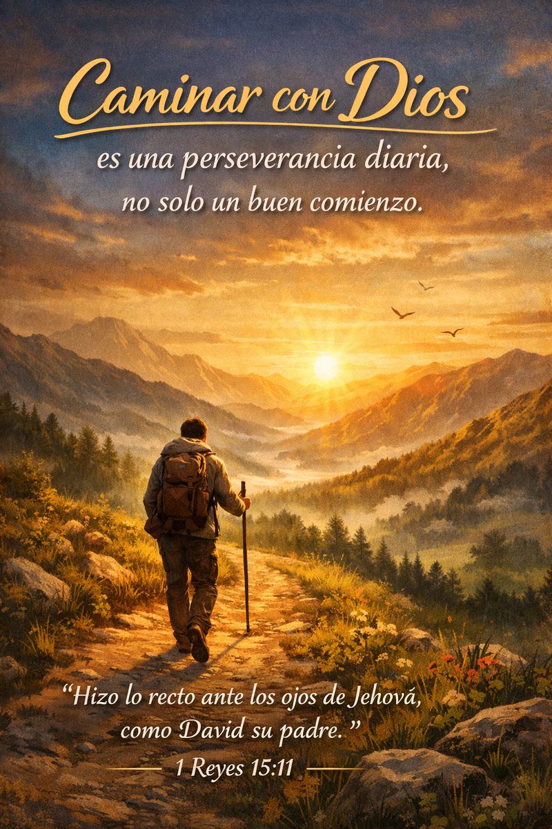Asa hizo lo que era agradable a los ojos del Señor, igual que su antepasado David
#1Reyes.15:11
🌟Caminar con Dios es una perseverancia diaria, no solo un buen comienzo.
🌟esa decisión trae Paz y Tranquilidad a tu vida
#rpsp