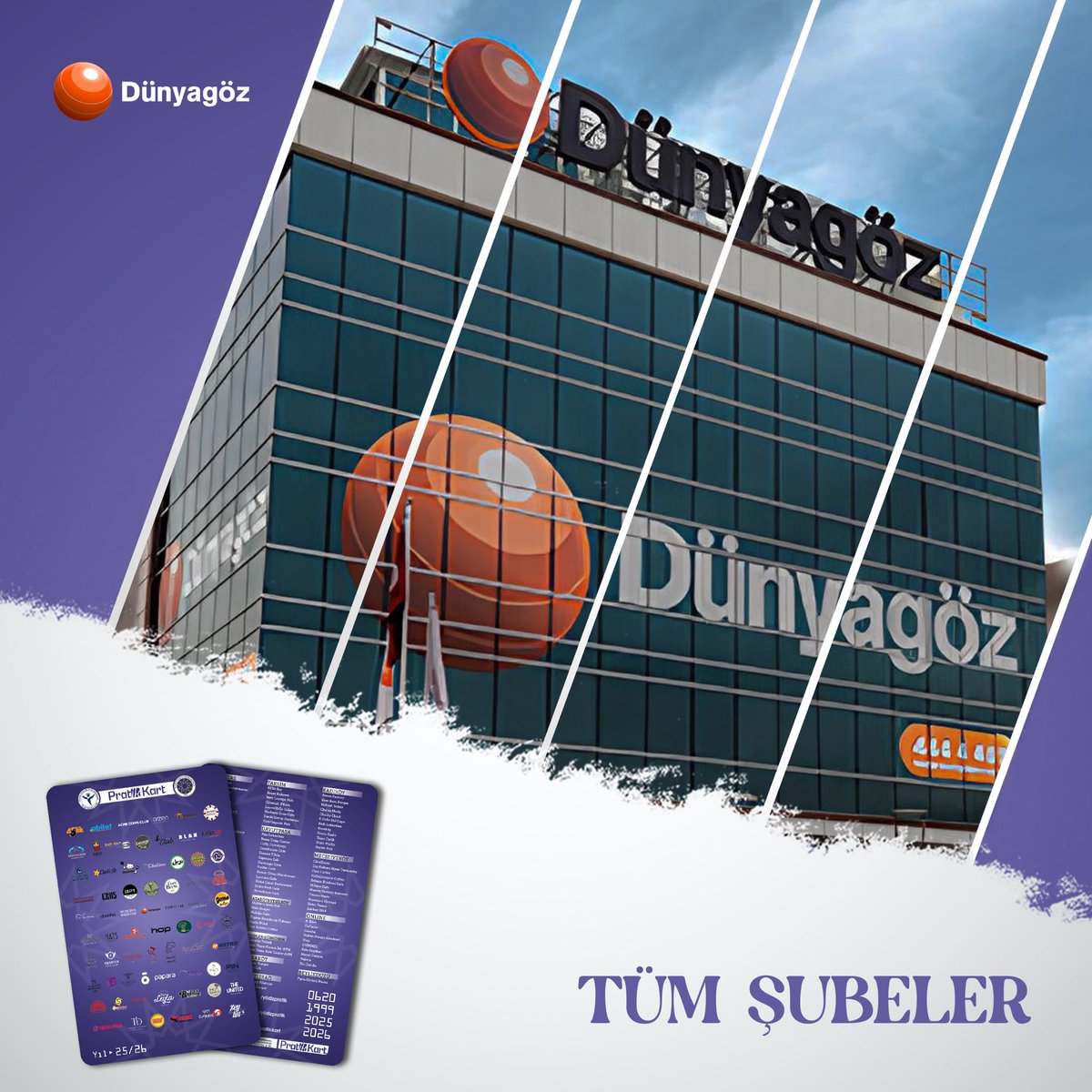 📌 Tüm Şubeler
🔔 PratİK Kart kullanıcılarına operasyonlarda %10, muayenelerde %20 indirim!
Gözleriniz için profesyonel destek Dünyagöz’de!