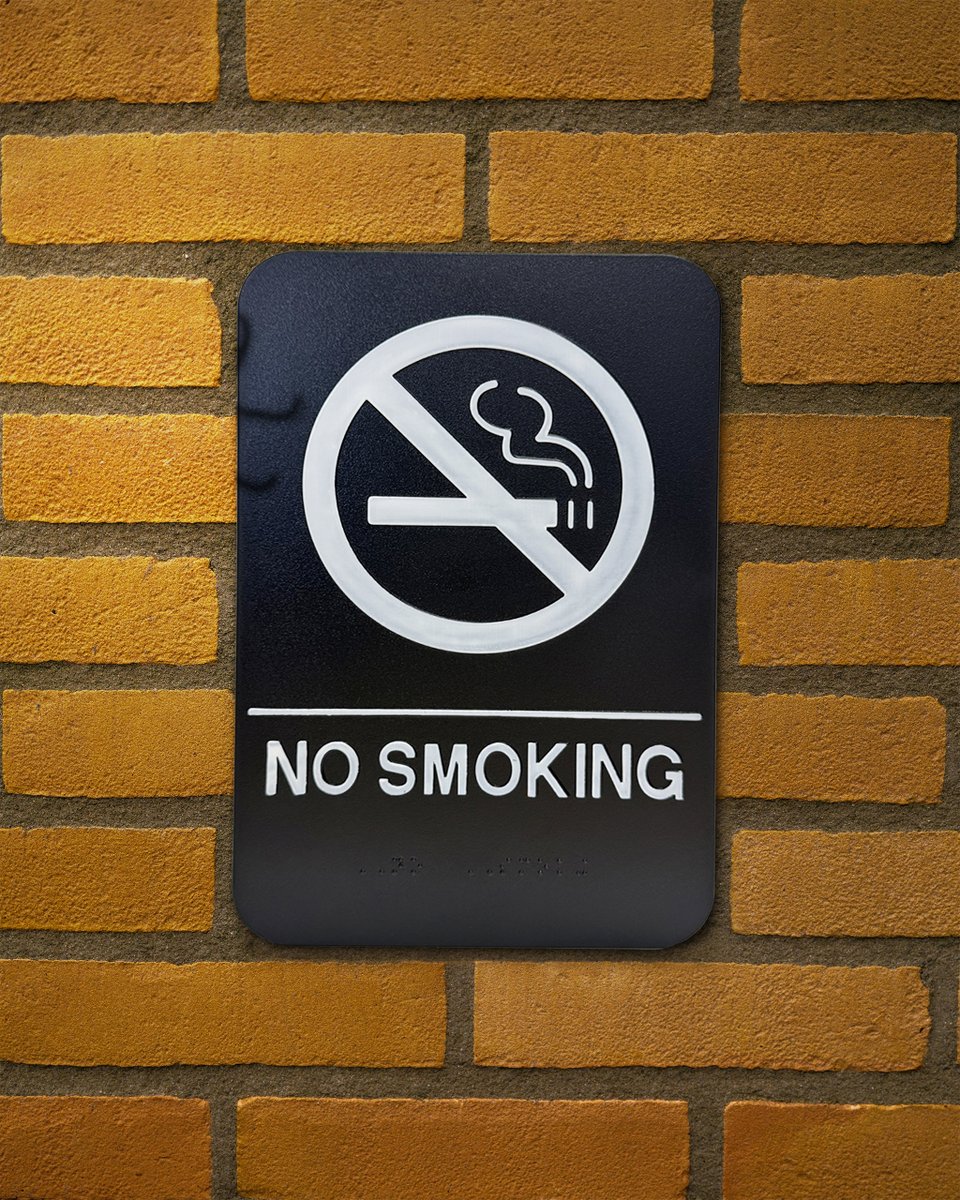plaquemaker's tweet image. Add our ADA compliant No Smoking #signs to your #business and more! These plastic #CustomSigns come with all the pre-designed features you need to meet #ADA regulations. Quickly create No Smoking zones today! #Signage #CustomSignage #Business #Plaques bit.ly/4qzsXly
