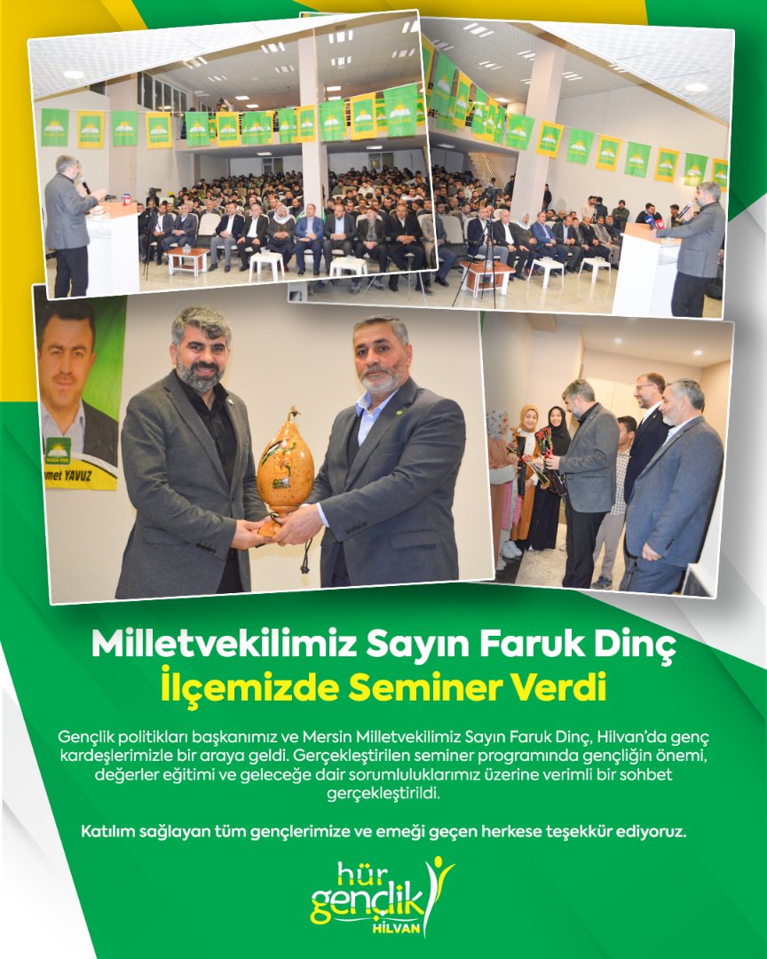 hurgenchilvan's tweet photo. Gençlik politikları başkanımız ve Mersin Milletvekilimiz Sayın Faruk Dinç, Hilvan’da genç kardeşlerimizle bir araya geldi. 
Gerçekleştirilen seminer programında gençliğin önemi, değerler eğitimi ve geleceğe dair sorumluluklarımız üzerine verimli bir sohbet gerçekleştirildi. https://t.co/C9DvCyOR5T