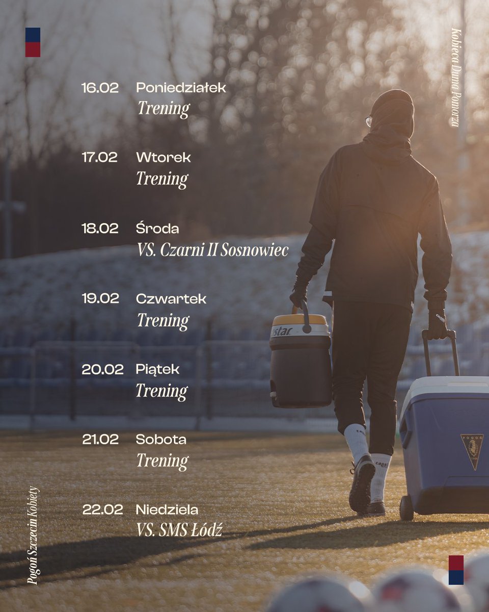 PogonSzczecin_K's tweet photo. Zaczynamy piłkarską wiosnę z przytupem ☄️
W tym tygodniu rozegramy dwa mecze wyjazdowe - 1/8 finału Orlen Pucharu Polski i 12. kolejkę Orlen Ekstraligi ⚔️
#CZAIIPOG #SMSPOG https://t.co/9LPIoWDbey