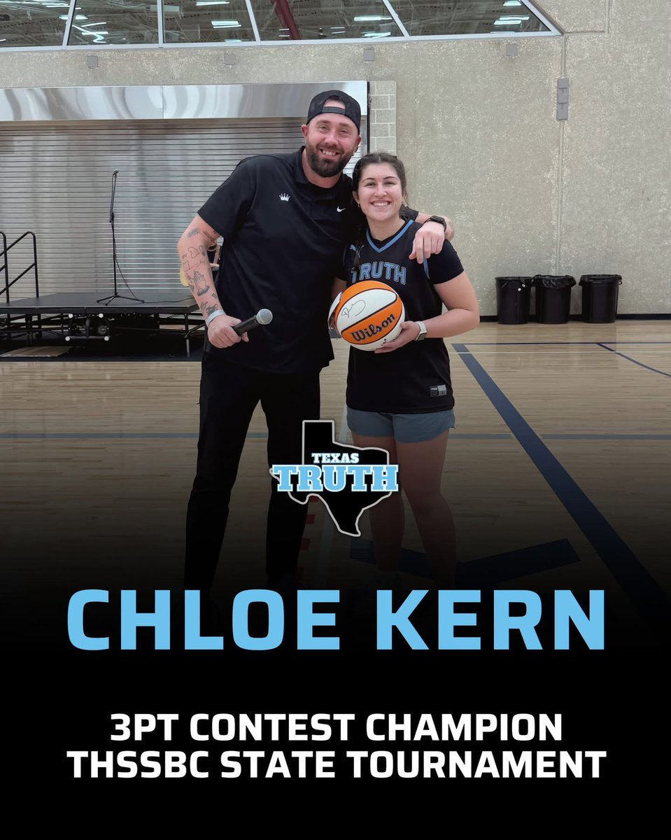 ckernm5's tweet photo. Another big accomplishment for Chloe!
THSSBC 3-Point CHAMPION! 
And Texas Truth fans showed up for her- it was so much fun🩵🏀🏆 

@chloekern27 
@itscoachv_ 
@TexasTruthHSA 
@NCHBCNextLevel https://t.co/ZKpODRvNvy