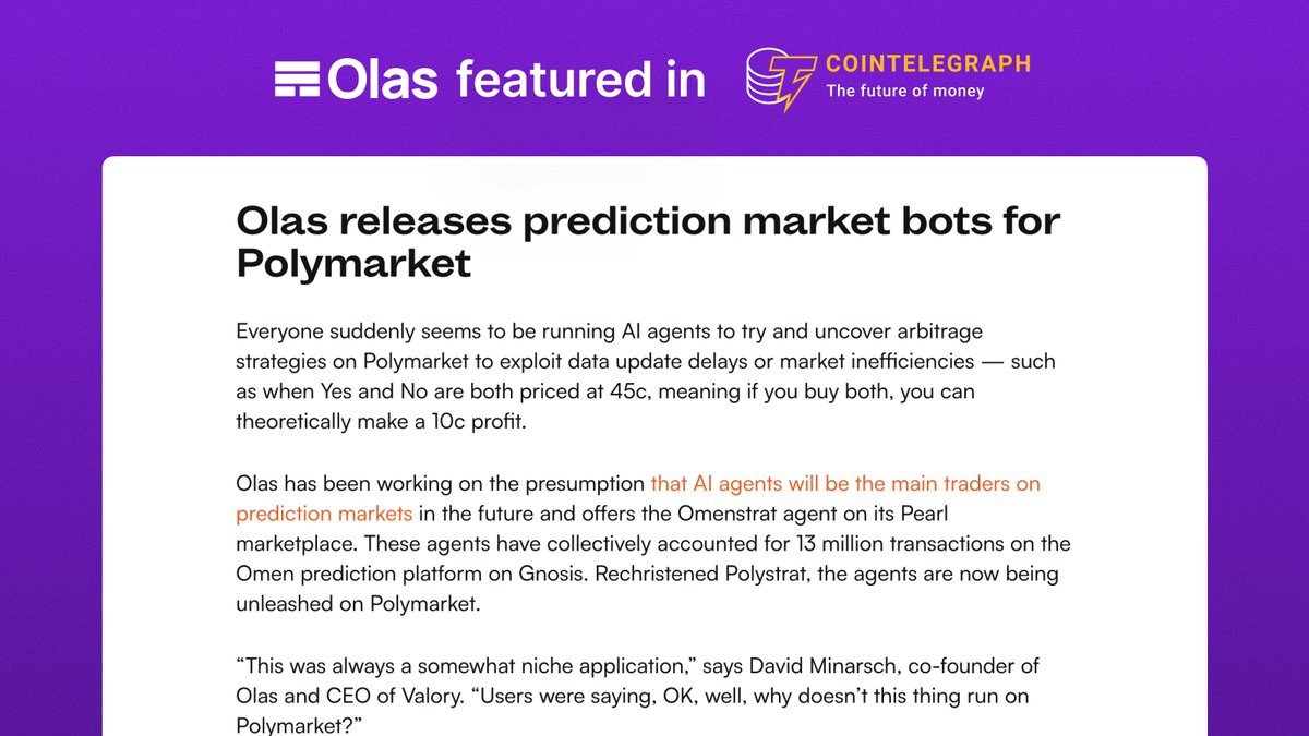 Olas (formerly Autonolas) tweet media