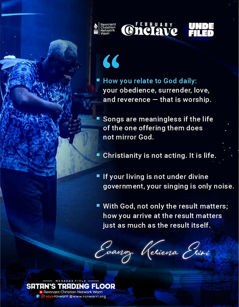 RcnWarri's tweet photo. Fuel your faith!
Catch this nugget from Day 2 of the conclave and let it sharpen your walk with God.
#FebruaryConclave
#Undefiled
#RcnWarri
#EvangKesienaEsiri https://t.co/hUEqjAxCwR