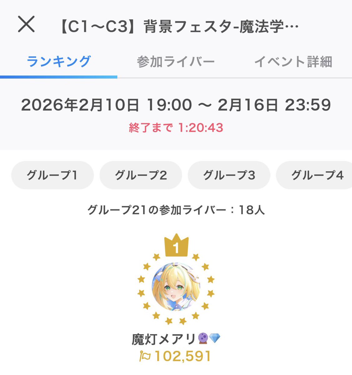 Mato_Mary22's tweet photo. ⋆˙⟡🔮　　 #メアリの魔術記録
 　　　　　#メアリサーチ 　　　💎𓂃⟡.·

世界一のギルメンに支えてもらっています
体調不良から最終日のみの参加なのに1位🥇

沢山の愛を本当にありがとう😿🫶🏻💖 https://t.co/BHtYKR32IA