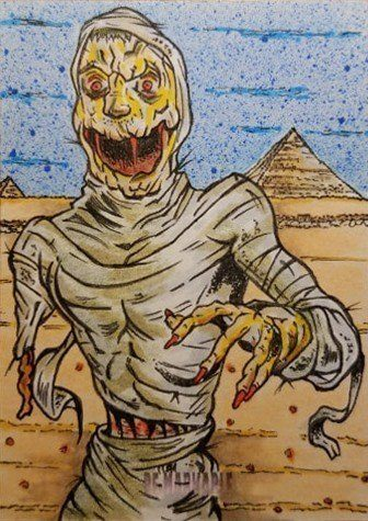 macandtrouble's tweet photo. Today, February 16 was the day that King Tut's Tomb in Egypt was opened by archaeologist Howard Carter !! Spooky !!!
I did this card for an exclusive set by #5Finity !
#sketchcards #kingtut #mummy #comics #Egypt #archeology https://t.co/ctj95fXaOH