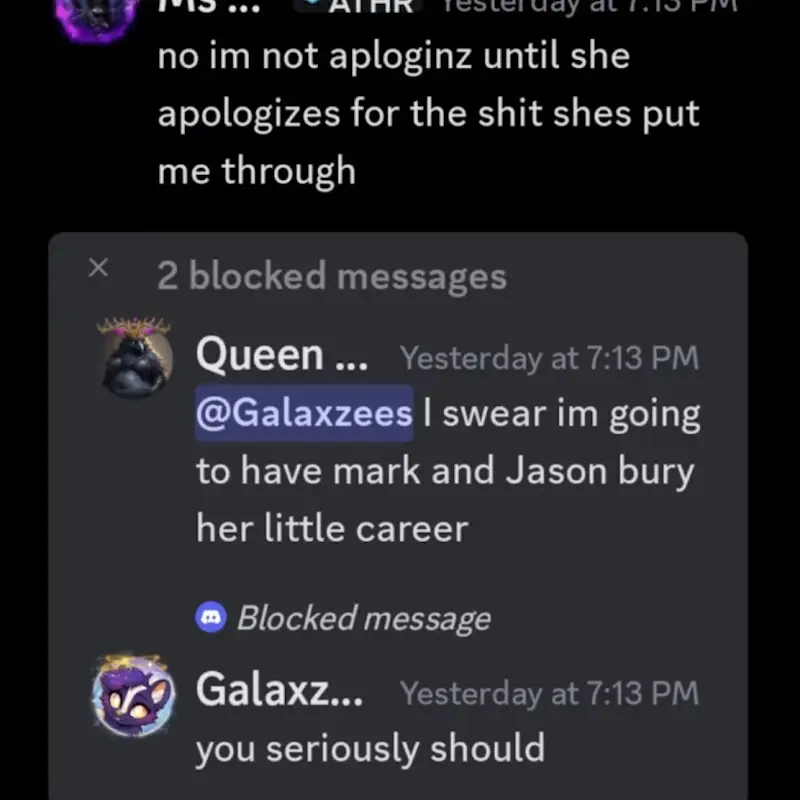 KarsTUltimate's tweet photo. To those who think Queen Aurora is telling the truth please take a look at this.
shes going around smearing &amp; harassing a PTSD and special needs person that she has been engaging in targeted harassment against since 2019 bec omni spoke up against her for grooming/stalking/bullyin https://t.co/6yQsTLvMca