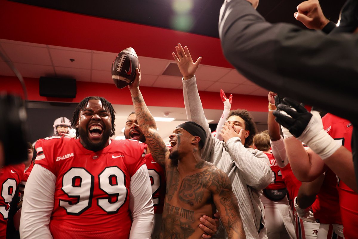 CamMellor's tweet photo. Highest forced incompletion rate, CUSA safeties in 2025:

Avarion Cole, Western Kentucky: 25
Jacob Fields, Louisiana Tech: 24
Websley Etienne, FIU: 23.1
Brylan Green, Liberty: 22.7
Sam Fongang, Louisiana Tech: 20
Maguire Neal, Missouri State: 20
Marc Woods, Jacksonville State: 20
Antonio Stevens, Kennesaw State: 20
Jessiah McGrew, FIU: 19.4

(📸: @WKUFootball)
*min. 100 snaps in coverage, 10 targets; data via TruMedia/PFF