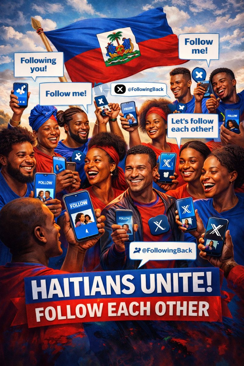 Bonjou ! Bonswa tout Ayisyen ! 
Aprè siksè premye piblikasyon an, sou 2 jou nou deside pouse pi lwen :

Ou nouvo sou X ? 🇭🇹🇭🇹🇭🇹🇭🇹🇭🇹
Ou gen mwens pase 5k abòne ?
Ou bezwen 500 abòne Verifye ? 

❤️ Like X sa,
🔁 Repibliye pou plis moun wè l.
✍️ Kòmante : "m ap fè l bak"

Swiv tout