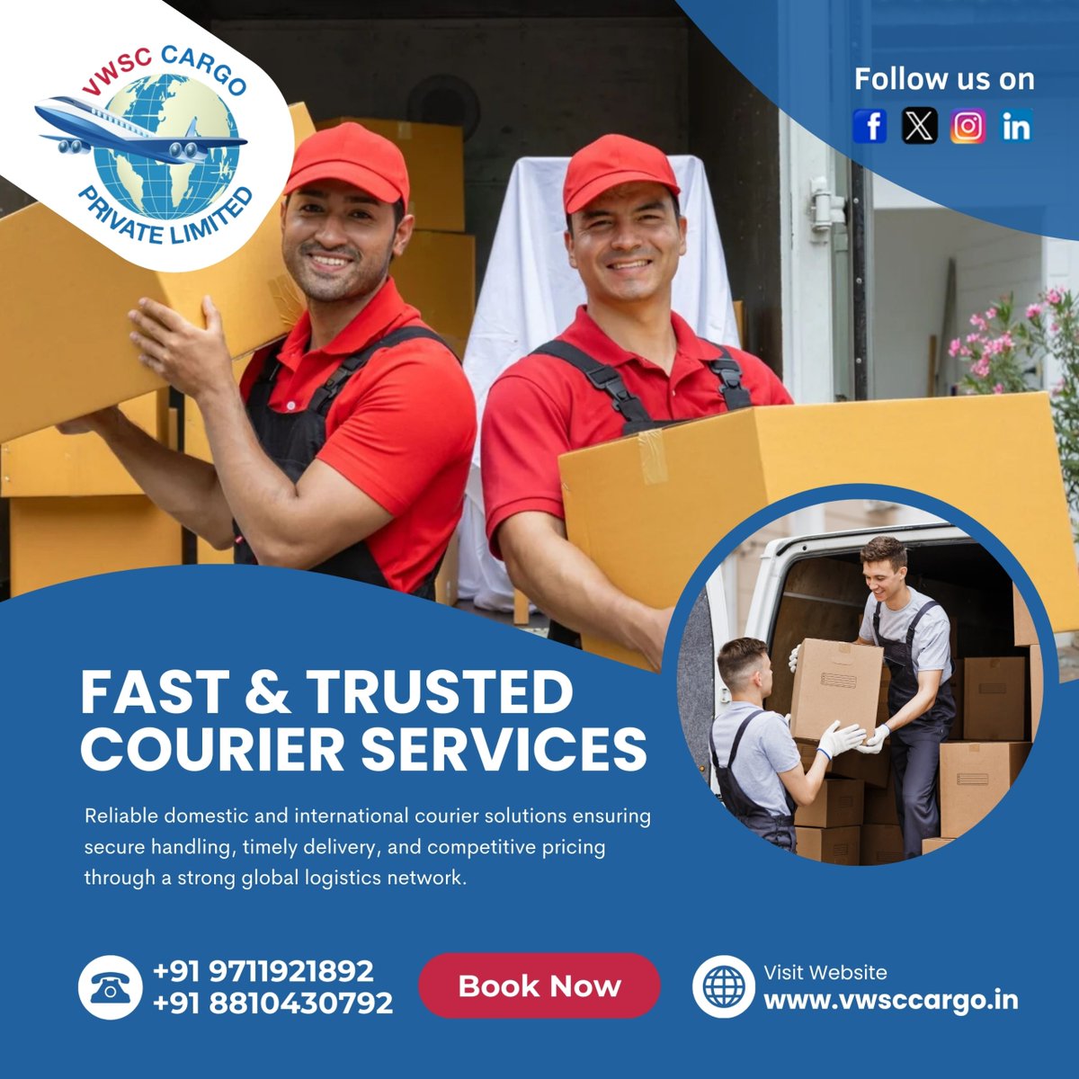 VWSC211454's tweet photo. Delivering trust, speed, and care—every mile, every package 📦✈️
📞 Contact us today: +91 9711921892 | +91 8810430792
🌐 Visit: https://t.co/Zj6mY1kp7Q
#VWSCCargo #CourierServices #FastDelivery #TrustedLogistics #DomesticCourier #InternationalCourier #SecureShipping https://t.co/tr4egkArpj