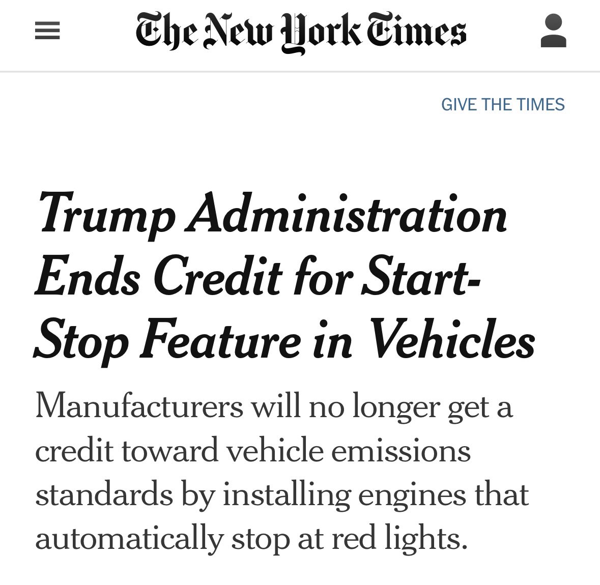 ELIMINATED: The start/stop Obama switch! There will be no more climate participation trophies for manufacturers to install equipment in your vehicle that shuts it down at every red light and stop sign.