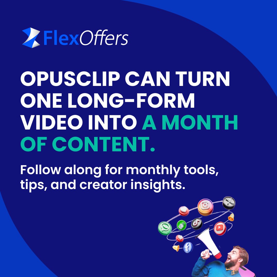 Creators need smarter ways to repurpose content, not just more.

<a href="/OpusClip/">OpusClip</a> auto-edits long videos into short clips, saving time and boosting consistency across platforms. 

Follow for creator tools and tips.

#flexoffers #creatortools #contentrepurposing #opusclip