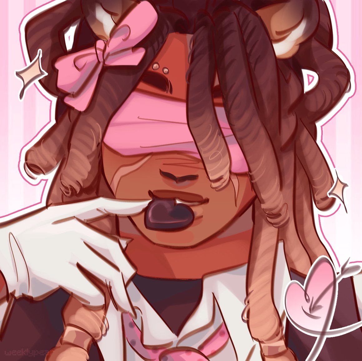 weeklypear's tweet image. week 7: happy (late) valentines day!
#manepearfanart