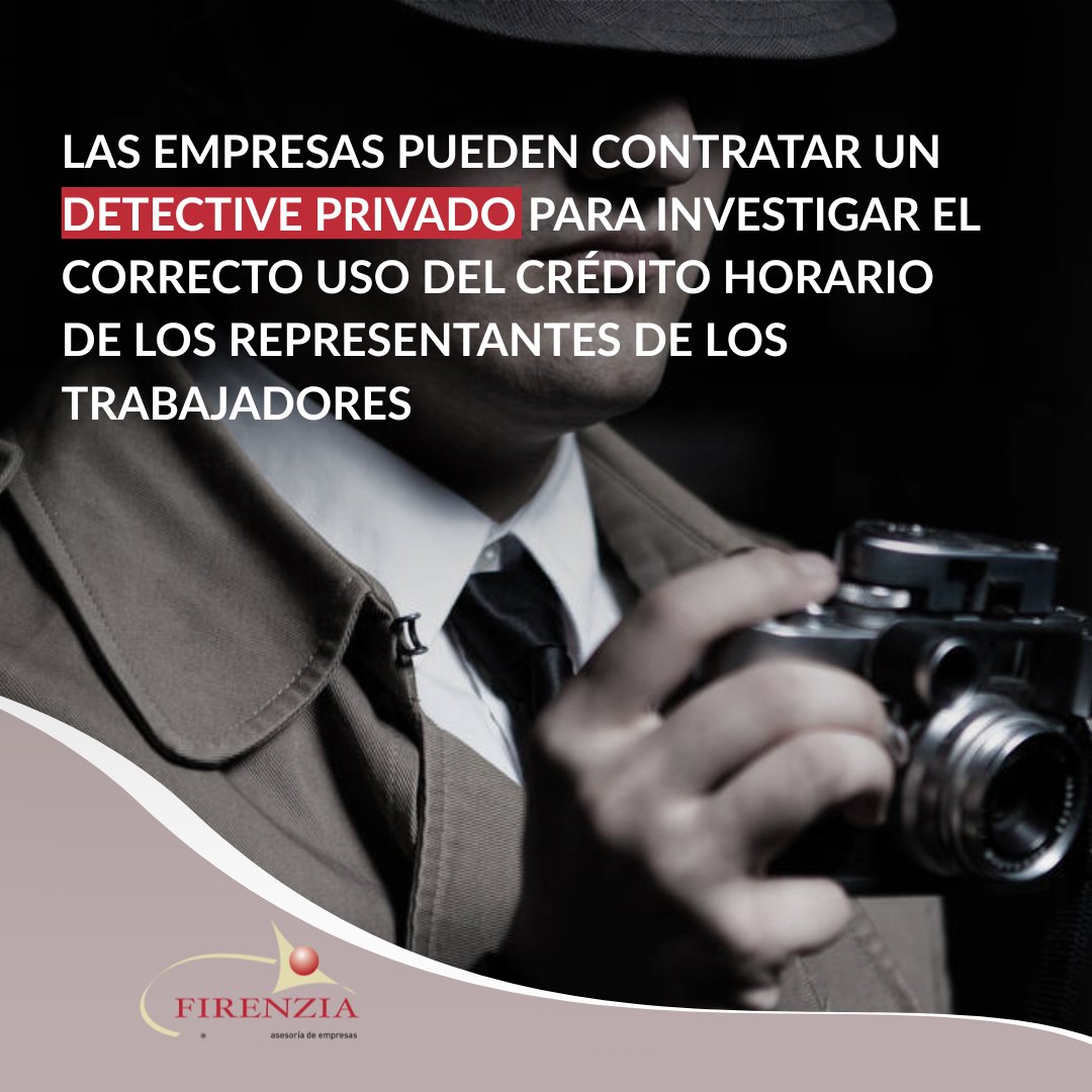 Si sospechas mal uso del crédito horario de un representante, puedes contratar un detective…

✅ Solo seguimiento puntual
⚖️ Sin invadir la intimidad
❌ Informes válidos → posibles sanciones o despido

Más detalles 👉firenzia.clientlink.es/noticia-del-di…

#firenziaasesoría